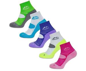 More Mile Womens Limited Edition 5 Pair Pack London Running Socks, Mixed, 2-5 shoe