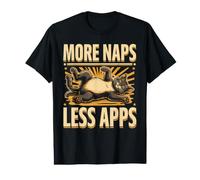 More Naps Less Apps Funny Cat Sleep Humor Value Graphic T-Shirt