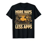 More Naps Less Apps Funny Cat Sleep Humor Value Graphic T-Shirt