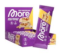MORE NUTRITION Soft Protein Bar - White Chocolate Peanut Caramel, 10 x 50 g, High Protein Bar with no added sugar, Made in Germany
