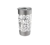 More Pines Less People Introvert Solo Hiking Saying Stainless Steel Insulated Tumbler