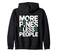 More Pines Less People Introvert Solo Hiking Saying Zip Hoodie