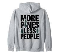 More Pines Less People Introvert Solo Hiking Saying Zip Hoodie
