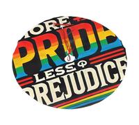 More-Pride-Less-Prejudice-Lgbt Plush Christmas Tree Skirt, Soft Flannel Christmas Tree Decoration With Red String Ties, Easy To Install Holiday Ornament For Xmas
