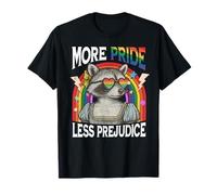More Pride Less Prejudice Rainbow Flag LGBTQ Gay Lesbian T-Shirt