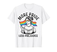 More Pride Less Prejudice Rainbow Flag LGBTQ Gay Lesbian T-Shirt