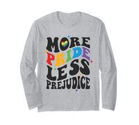 More Pride Less Prejudice Retro Rainbow LGBTQ Equality Shirt Long Sleeve T-Shirt