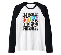 More Pride Less Prejudice Retro Rainbow LGBTQ Equality Shirt Raglan Baseball Tee
