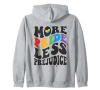 More Pride Less Prejudice Retro Rainbow LGBTQ Equality Shirt Zip Hoodie