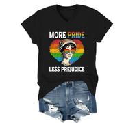 More Pride Less Prejudice Shirt V Neck, Unisex Black