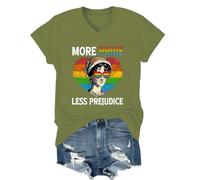 More Pride Less Prejudice Shirt V Neck, Unisex Green