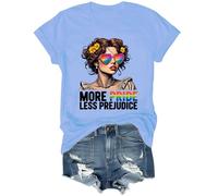 More Pride Less Prejudice T-Shirt, Pride Shirt Unisex Carolina Blue
