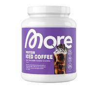 More Protein Iced Coffee, Dark Chocolate Cookie Crumble, 500 g, 1.1 lbs, 20 Servings, Protein Powder with Instant Coffee, Low in Sugar and Fat ? Made