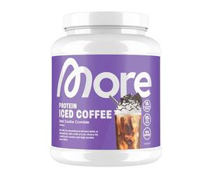 More Protein Iced Coffee, Dark Cookie Crumble, 500 g, 1.1 lbs, 20 Servings, Protein Powder with Instant Coffee, Low in Sugar and Fat - Made in Germany