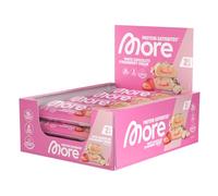 More Protein Satisbites,12er Box Proteinriegel,White Chocolate Strawberries | Up to 16 g Protein per Serving, no Added Sugar, Made in Germany