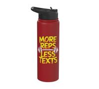More Reps Less Texts Stainless Steel Insulated Water Bottle