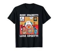 More Spaghetti Less Upsetti Funny Cute Cat Sayings T-Shirt