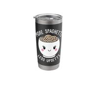 More Spaghetti Less Upsetti Funny Italian Pasta Lover Design Stainless Steel Insulated Tumbler