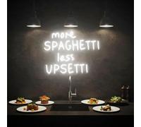 More Spaghetti Less Upsetti Neon Light, Restaurant Signs, Signboard Neon Lights, Dining Room Wall Decor