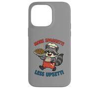 More Spaghetti Less Upsetti Raccoon Chef Funny Case for iPhone 14 Pro Max