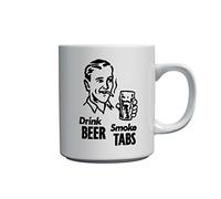 More T Vicar Drink Beer Smoke Tabs - Official Viz Magazine Merchandise - Dishwasher Safe Ceramic Mug