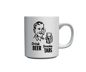 More T Vicar Drink Beer Smoke Tabs - Official Viz Magazine Merchandise - Dishwasher Safe Ceramic Mug
