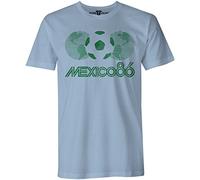 More T Vicar Mexico 86 Vintage T Shirt - Mens Football World Cup T Shirt Light Blue