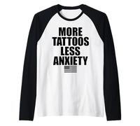 More Tattoos Less Anxiety Hardcore Gym Workout for Men Women Raglan Baseball Tee