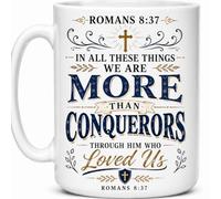 More Than Conquerors Romans 8:37 Christian Gift Mug