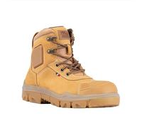 More Than Safety MTS Construction Safety Boots BTP Mid with ARTICO Lining, PU Memory Shape, Heel Stiffener, Ankle Protection, Scuff Cap, Heat Resistance Outsole, Camel, Size 9.5, 6552301-44