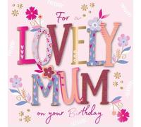 Beautiful Handmade Female Birthday Card from The Stunning More Than Words Range - Lovely Mum - Flowers Embellished with Glitter, Foil and Sequins - Greeting Card for Her (TP-MWER0132)