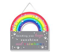 More Than Words Sending You Hugs, Sunshine & Rainbows Hanging Plaque With Ribbon Gift