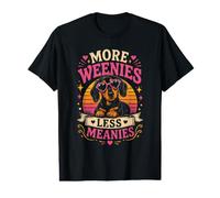 More Weenies Less Meanies Dog Funny Dachshund Value Graphic T-Shirt
