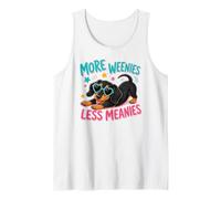 More Weenies Less Meanies Funny Dachshund Wiener Dog Lover Tank Top