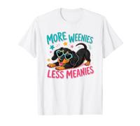 More Weenies Less Meanies Funny Dachshund Wiener Dog Lover Value Graphic T-Shirt