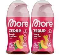 MORE Zerup, Zero Calorie Syrup a.o. with Real Fruit Extracts, Peach Iced Tea, 65 ml (up to 8 l Softdrink) - Zero Added Sugars (Pack of 2)