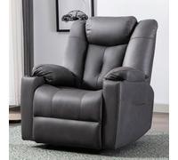 More4Homes Afton Electric Fabric Auto Recliner Armchair Gaming Usb Lounge Sofa Chair Charcoal