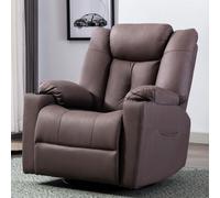 More4Homes Afton Fabric Recliner Rocking Swivel Gaming Cinema Lounge Sofa Chair Brown
