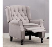 More4Homes Althorpe Pushback Wingback Fireside Recliner Armchair (Grey Linen)