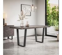 More4Homes Aria 4-6 Seater Dining Table Modern Concrete Effect Table Top W Black Legs