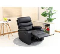 More4Homes Ashby Leather Recliner Armchair Sofa Home Lounge Chair Reclining Black