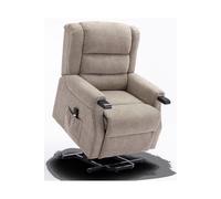 More4Homes Ashfield Electric Fabric Single Motor Rise Recliner Mobility Chair in Light Brown More4Homes Light Brown