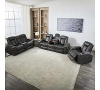 More4Homes Ashton 1+2+3 Seater Fabric Auto Recliner Sofa Set Grey