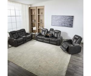 More4Homes Ashton 1+2+3 Seater Fabric Auto Recliner Sofa Set Grey