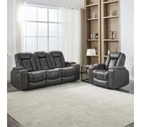 More4Homes Ashton 1+3 Seater Fabric Auto Recliner Sofa Set Grey