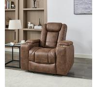 More4Homes Ashton 1 Seater Fabric Auto Recliner Chair Brown