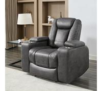 More4Homes Ashton 1 Seater Fabric Auto Recliner Chair Grey