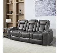 More4Homes Ashton 3 Seater Fabric Auto Recliner Sofa Grey