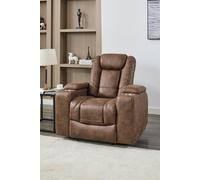 More4Homes Ashton Electric Recliner Technology Fabric USB-C Charging Recliner Chair in Brown More4Homes Brown