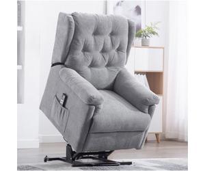 More4Homes Barnsley Fabric Electric Dual Motor Riser Rise Recliner Lift Mobility Tilt Armchair Grey